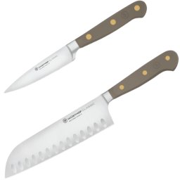 Wüsthof CLASSIC 2-Piece Knife Set, Santoku and Vegetable Knife (17 cm/9 cm) Velvet Oyster