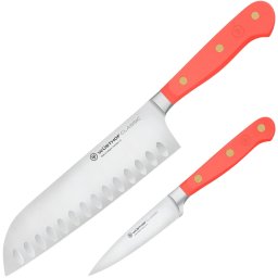 Wüsthof CLASSIC 2-Piece Knife Set, Santoku and Vegetable Knife (17 cm/9 cm) Coral Peach 1121760203