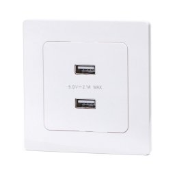 Aigostar - tomada USB com moldura 2x USB-A branca