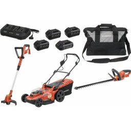 Pack Jardim SCHNEIDER 20V com Aparador, Corta-Sebes e Corta-Relvas