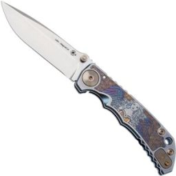 Spartan Blades Harsey Folder Angel USSF5ANGL, Stonewashed MagnaCut, Blue/Gold Titanium, Gold Hardware navalha
