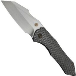 WE Knife High-Fin XL WE24010-6, Satin CPM 20CV, Diamond Patterned Black Titanium, navalha
