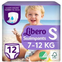 Libero Cuecas Descartáveis Praia Tamanho S 7-12 kg 12 un