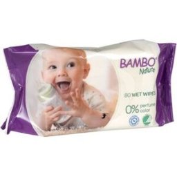 Bambo Nature Wet Wipes No Perfume Color 80 un
