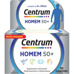Suplemento Multivitamínico Centrum Homem 50+ 30 comprimidos