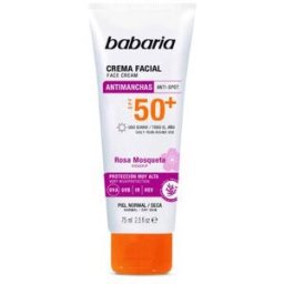 Babaria Creme Protetor Solar Rosto Antimanchas SPF 50 75 ml