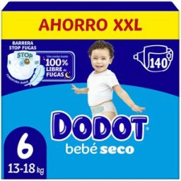 Fraldas Dodot Stages Xxl tamanho 6 para 13-18 kg, 140 unidades