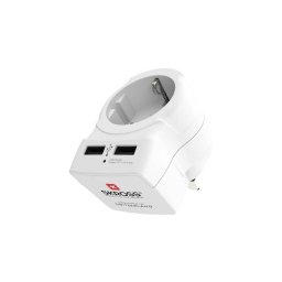 Solight PA28USB - Adaptador de viagem para UK 230V + 2x porta USB