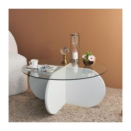 Mesa de centro BUBBLE 35x75 cm branco/transparente