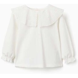 ZIPPY T-shirt de manga comprida com maxi gola bordada para bebé menina, branco Branco 6-9 Months