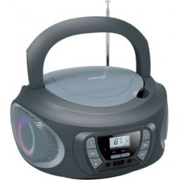 Rádio FM 2x 6.5W c/ MP3/CD/USB/Aux + Efeitos LED (Cinzento) - FONESTAR