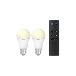 Pack de 2 lâmpadas LED dimerizáveis A60 E27/9W/230V 2700K Wi-Fi + comando remoto - WiZ