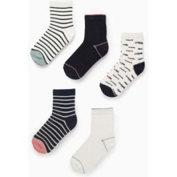 ZIPPY Pack 5 Pares de Meias para Menina 'Peixes', Azul/Branco/Rosa/Verde Misto 31-34