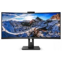 Philips P-line 346P1CRH - Monitor LED - curvo - 34" - 3440 x 1440 WQHD @ 100 Hz - VA - 500 cd/m² - 3000:1 - DisplayHDR 400 - 4 ms - HDMI, DisplayPort, USB-C - altifalantes - textura preta