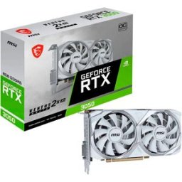 Placa Gráfica NVIDIA GeForce RTX 3050 "Ampere" Ventus 2X XS White 8G OC GDDR6 - MSI