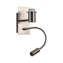 Brilagi - Lâmpada de parede LED flexível NUBILA 1xE27/25W/230V+LED/3W cromo fosc
