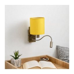 Brilagi-LED Lâmpada de parede flexível NUBILA 1xE27/25W/230V + LED/3W latão/amarelo
