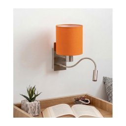 Brilagi - Lâmpada de Parede LED Flexível NUBILA 1xE27/25W/230V+LED/3W cromado/laranja
