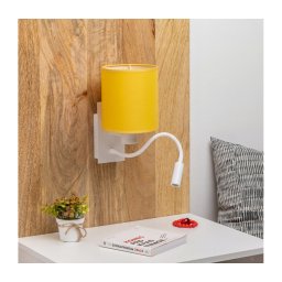 Brilagi -LED Lâmpada de Parede Flexível NUBILA 1xE27/25W/230V + LED/3W branca/amarela