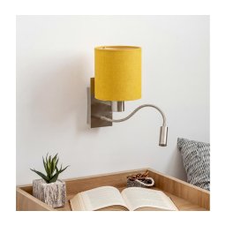Brilagi - Lâmpada de parede LED flexível NUBILA 1xE27/25W/230V+LED/3W cromado/amarelo