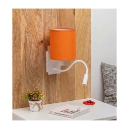 Brilagi - Lâmpada de parede LED flexível NUBILA 1xE27/25W/230V + LED/3W branca/laranja