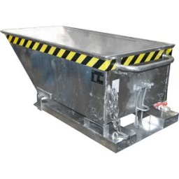 eurokraft pro Contentor basculante para aparas, construção baixa , volume 250 litros, galvanizado a fogo, Contentor basculante para aparas, construção baixa, volume 250 litros, galvanizado a fogo. Estanque a óleo e água. Fácil separação de materiais sólid