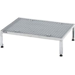 eurokraft pro Plataforma de trabalho, ajustável em altura 255 - 320 mm , com placa em grade, plataforma CxL 910 x 610 mm, galvanizada a fogo, Plataforma de trabalho, ajustável em altura 255 - 320 mm, com placa em grade, plataforma CxL 910 x 610 mm, galvan