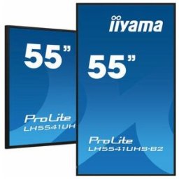 MONITOR IIYAMA 55" 3840X2160, 4K UHD IPS PANEL, 1% HAZE, LANDSCAPE AND PORTRAIT MODE, SPEAKERS 2X 10W , VGA, 3X HDMI, 500CD/M², MEDIA PLAY USB PORT, CONTROL LAN / RS232C, VESA 400X400 (LH5541UHS-B2) - 1376648