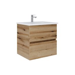 Dřevojas - Móvel de casa de banho com lavatório BANO 60x47 cm carvalho/branco