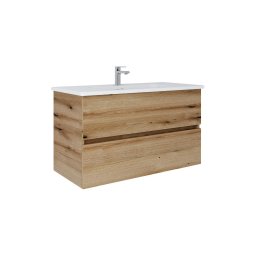 Dřevojas - Móvel de casa de banho com lavatório BANO 100x47 cm carvalho/branco