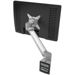 Dataflex Braço de monitor VIEWLITE PLUS , para sistema de calhas, prateado / branco, Braço de monitor VIEWLITE PLUS, para sistema de calhas, prateado / branco. Regulação contínua em profundidade, amplitude de ajuste 330 mm. Rotação 360°, inclinação +90° /
