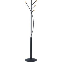 MAUL Bengaleiro aura , com 4 ganchos, preto/castanho, Bengaleiro aura, com 4 ganchos, preto/castanho. As pontas em madeira arredondadas protegem o vestuário. Compactos - Diâmetro reduzido, adequados também para espaços pequenos. Bengaleiro de pé moderno e