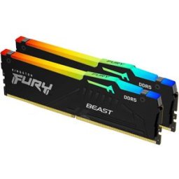 Memória RAM DIMM Fury Beast RGB 64GB (2x32GB) DDR5-6000MHz (AMD Expo/Intel XMP) CL36 - KINGSTON