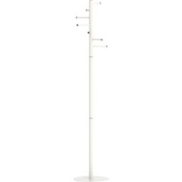 MAUL Bengaleiro caurus , altura 1770 mm, Ø da coluna 40 mm, 7 ganchos, branco, Bengaleiro caurus, altura 1770 mm, Ø da coluna 40 mm, 7 ganchos, branco. Bengaleiro de pé de design estável e compacto. Barras para vestuário dispostas de forma alternada distr