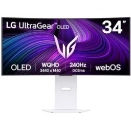 Smart Monitor Gaming Ultrapanorámico Curvo LG UltraGear 34GX90SA-W 34"/ WQHD/ Multimedia/ 0.03ms/ 240Hz/ OLED/ Regulable en altura/ Smart TV/ Blanco