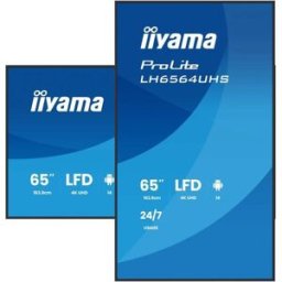 MONITOR IIYAMA 65" 3840X2160, UHD VA DLED PANEL, HAZE 25% 500CD/M², LANDSCAPE AND PORTRAIT, SPEAKERS 2X 10W, 2X HDMIX 1X USB-C , USB 2.0 X2, WIFI, LAN, MEDIA PLAY USB PORT, CONTROL LAN / RS232C, IISIGNAGE2 (CMS/DMS), ANDROID 14 (LH654UHS-B1AG) - 1397886