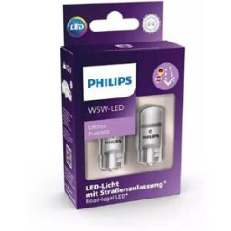 Philips ultinon pro6000 lâmpada led w5w 2 pcs 0.9w 12v
