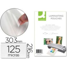 Bolsa de Plastificar Q-Connect 303 X 216 mm Din A4 125 Microns Auto Adesivas (100 Unidades)