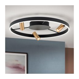 Orion DL 7-686/3-LED Luminária de teto regulável BERLIN LED/50W/230V preto/dourado
