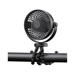 Ventilador de secretária recarregável 3W/5V 1200 mAh preto