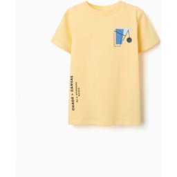 ZIPPY T-shirt de algodão com estampado de formas para menino, amarelo Amarelo 7-8 Years