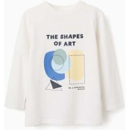 ZIPPY T-shirt de manga comprida com estampado Shapes para menino, branco Branco 7-8 Years