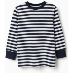 ZIPPY T-shirt de manga comprida às riscas para menino, azul-marinho/branco Azul 5-6 Years