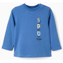 ZIPPY T-shirt de manga comprida com letras estampadas para bebé menino, azul Azul 24-36 Months