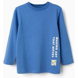 ZIPPY T-shirt de manga comprida com estampado Making Art para menino, azul Azul 5-6 Years