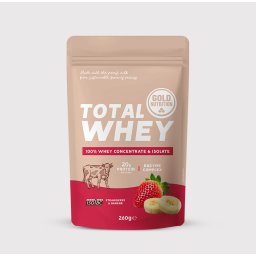 Total Whey Morango-Banana - Gold Nutrition - 260g - pó solúvel