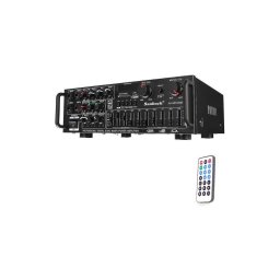 Amplificador com equalizador, MP3 e comando à distância