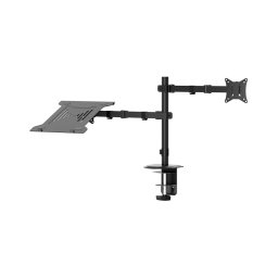 Suporte ajustável para monitor e portátil LEVANO preto