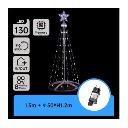 Aigostar - Decoração de Natal LED para exterior, 120 cm, 3,6 W, 230 V, IP44, branco frio