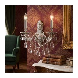 Ideal Lux - Iluminação de parede em cristal GIOCONDA 2xE14/40W/230V prateado